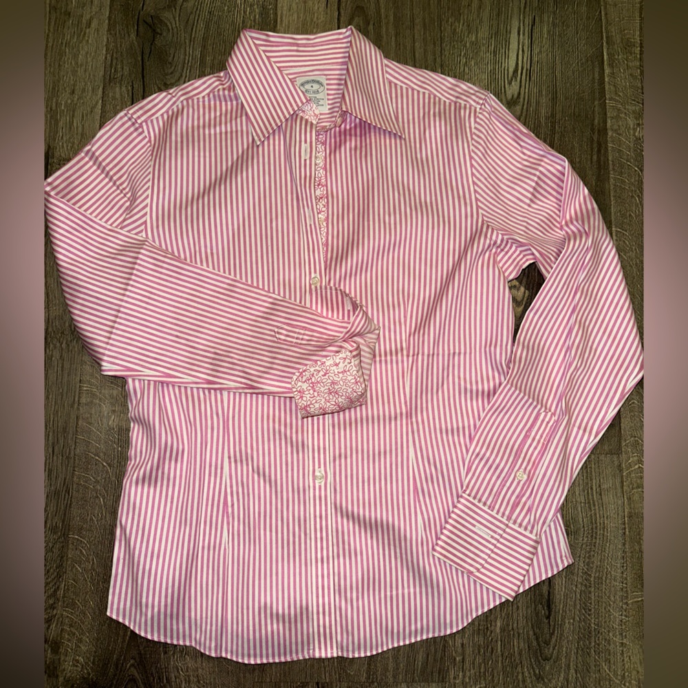 Brooks Brothers Pink Striped Button Down Shirt